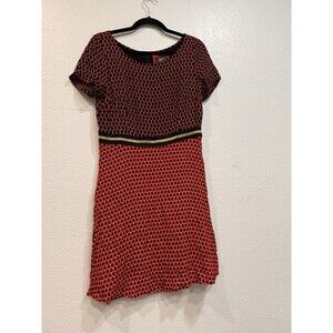 Anthropologie Maeve Women's  Amici Colorblocked Mini Dress Red Black Gold Sz 12